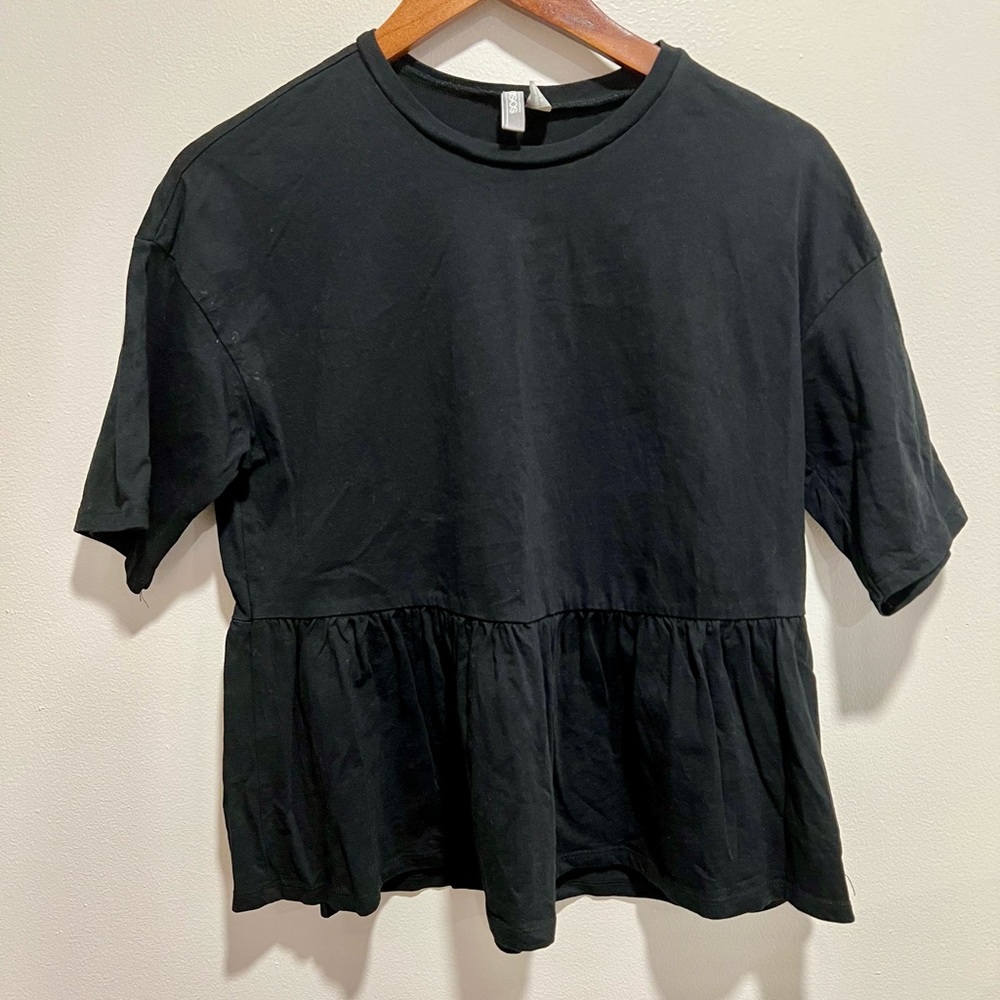 ASOS - Black peplum shirt, size 4